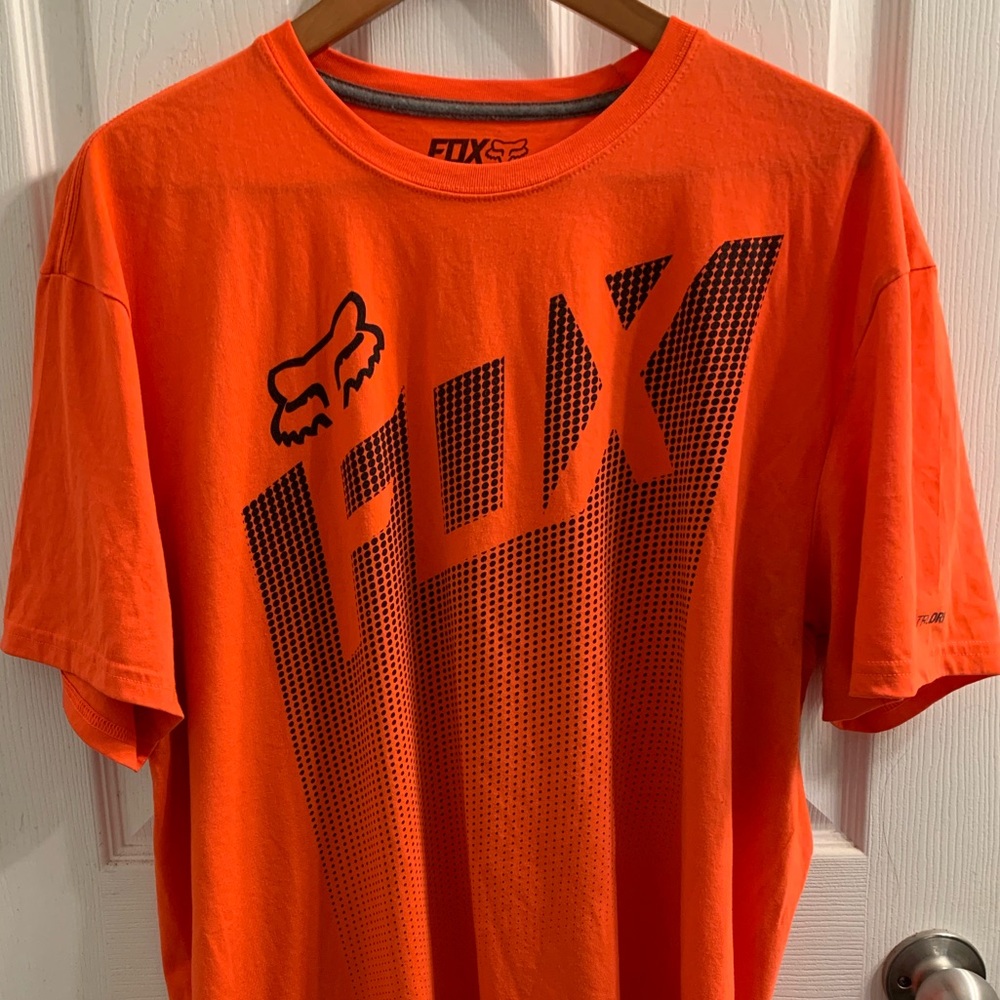 FOX Men's Bright Orange Graphic Logo Short Sleeve Tee
